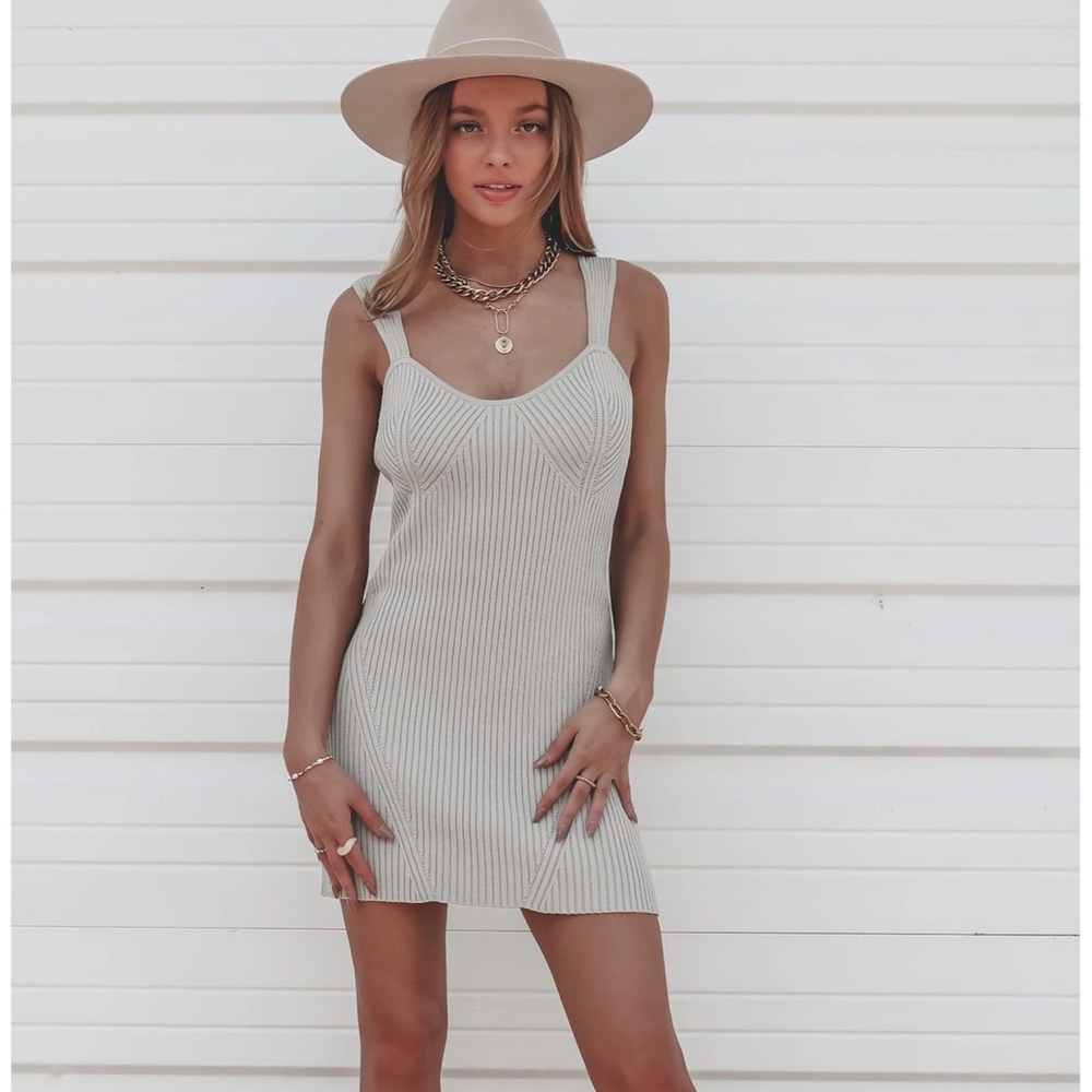 Endless Rose sage knit dress